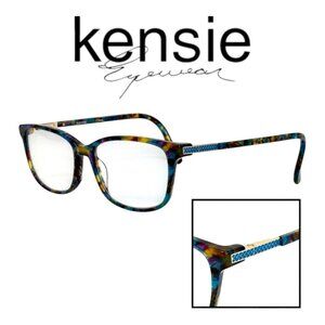 Kensie Yass Eyeglass *Frames Only* Turquoise Multicolor Plastic Womens Tortoise